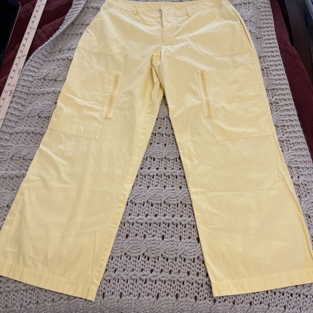 LAUREN‎ RALPH LAUREN Womens Chino Pants Sz 10 Yellow Front Zip Pockets